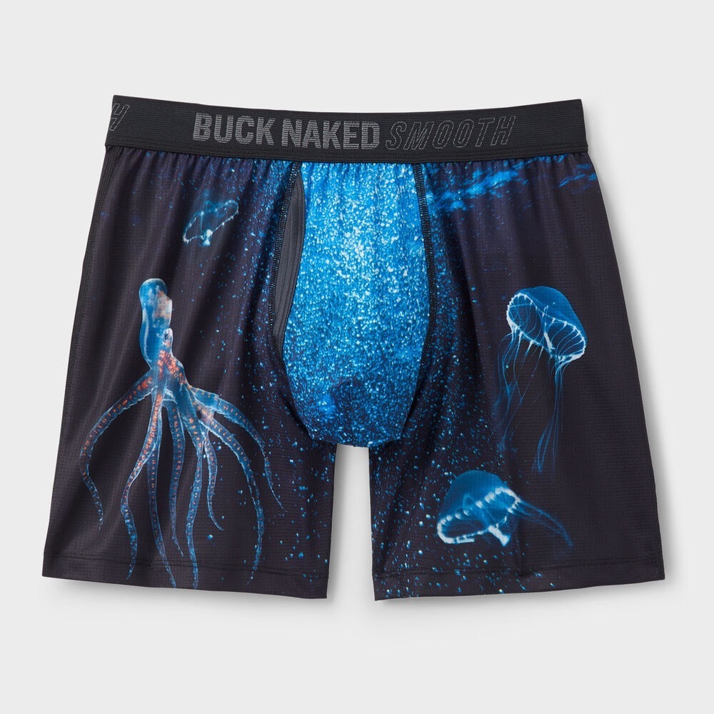 Duluth Trading Co Buck Naked Smooth Boxer Briefs Deep Sea Monster Blue 3XL 40262